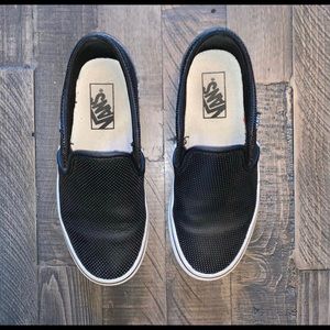 Black leather Vans 6.5